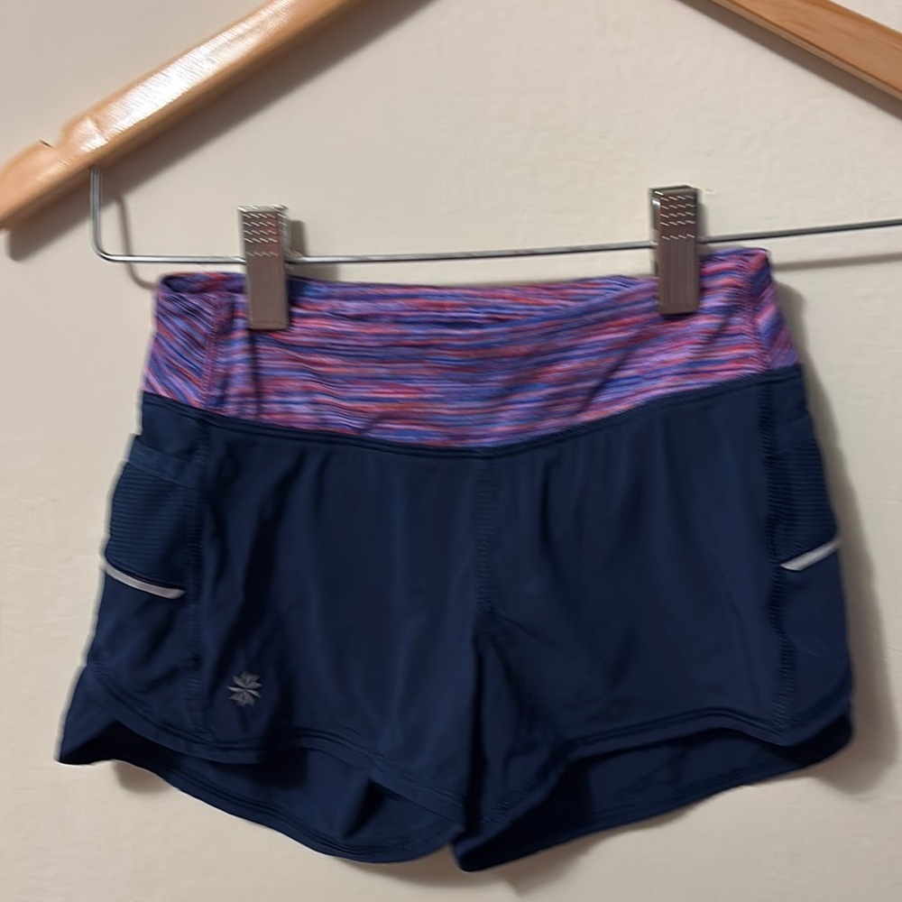 Athleta Girls Dark Blue Shorts with Colorful Waistband